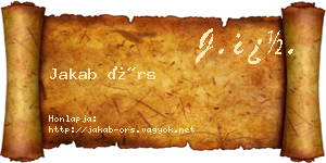 Jakab Örs névjegykártya